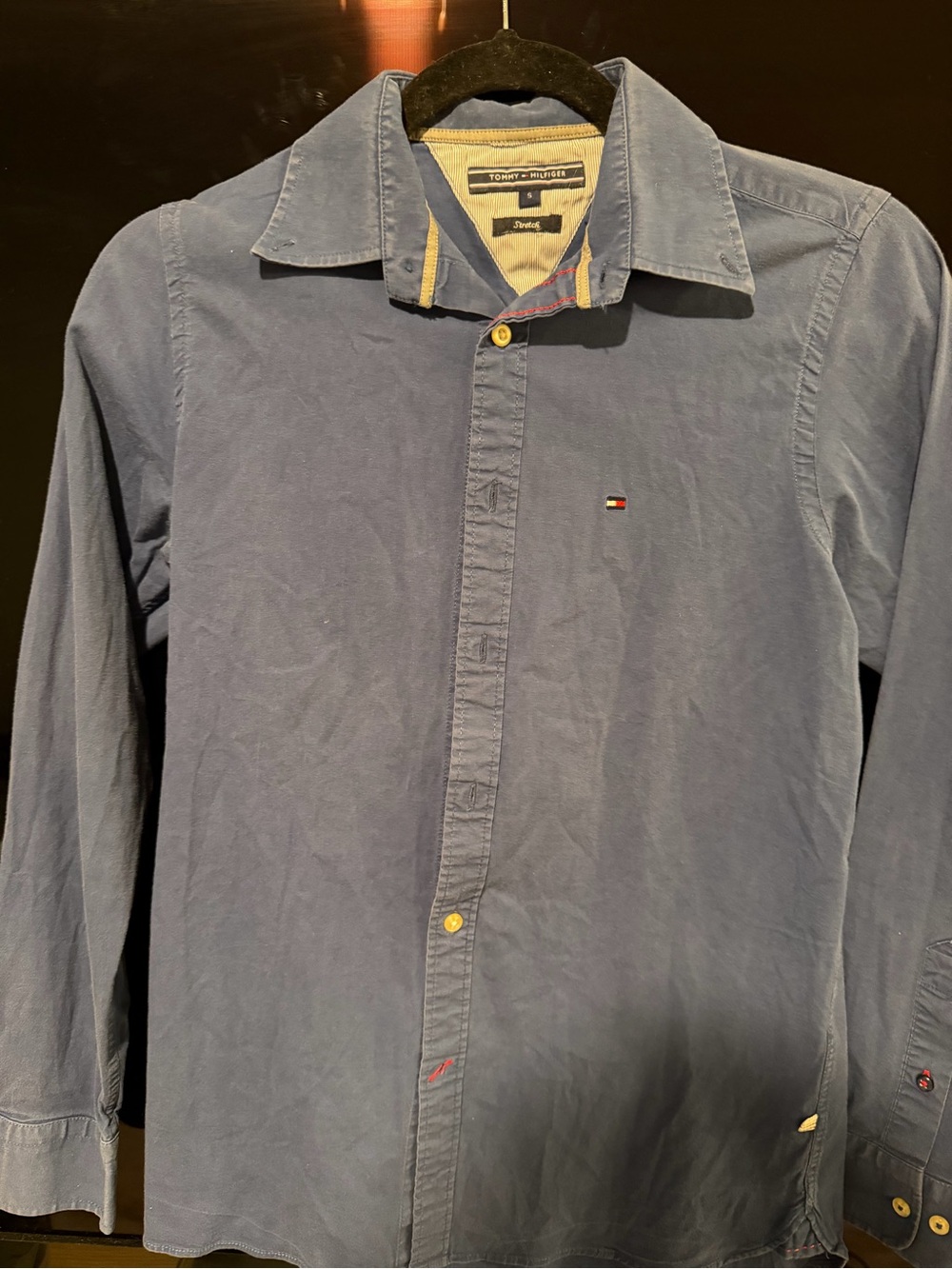 Tommy Hilfiger Men's Slate Blue Casual Button-Down Shirt